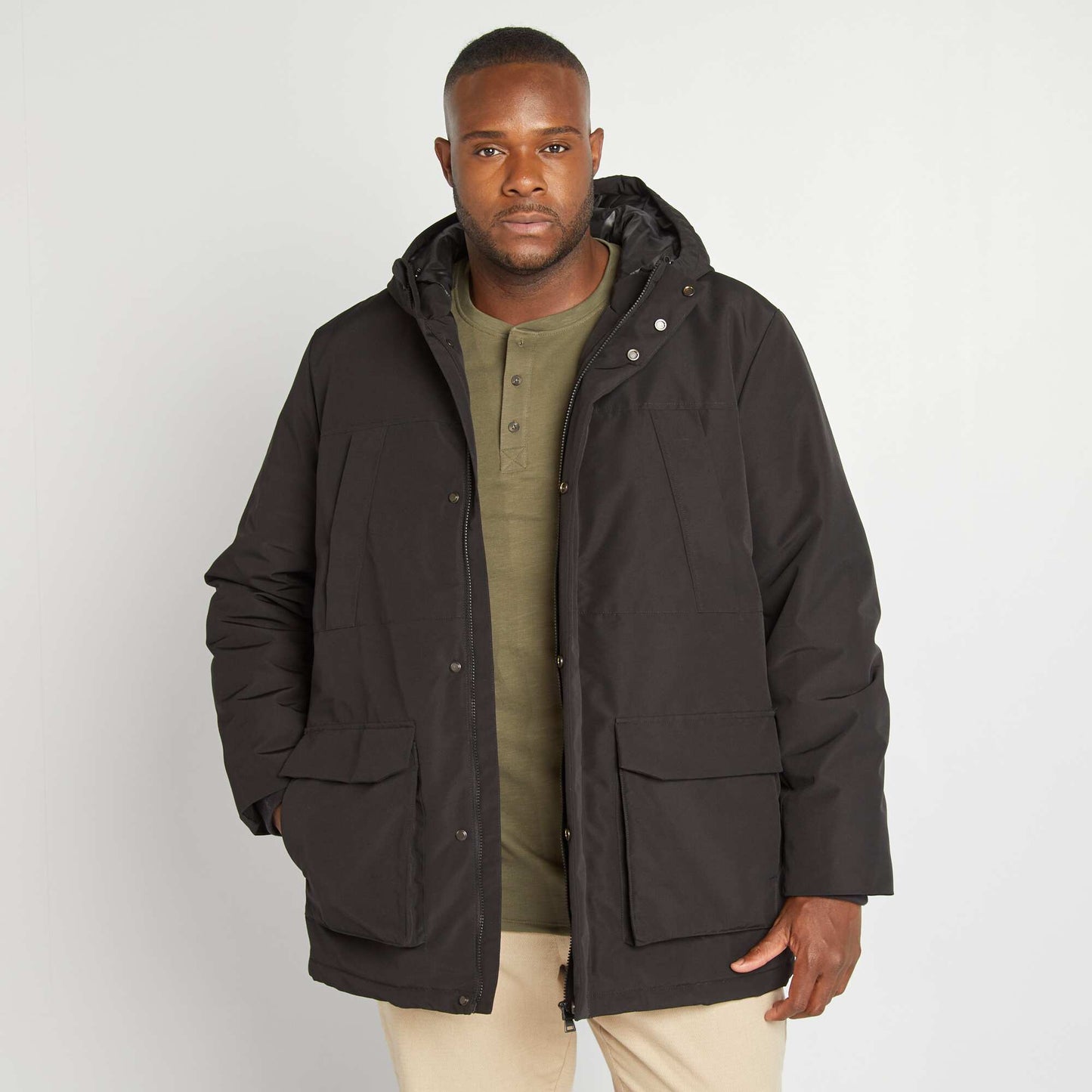 Hooded parka black