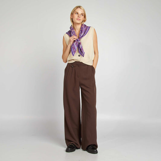 Wide-leg tailored trousers BROWN