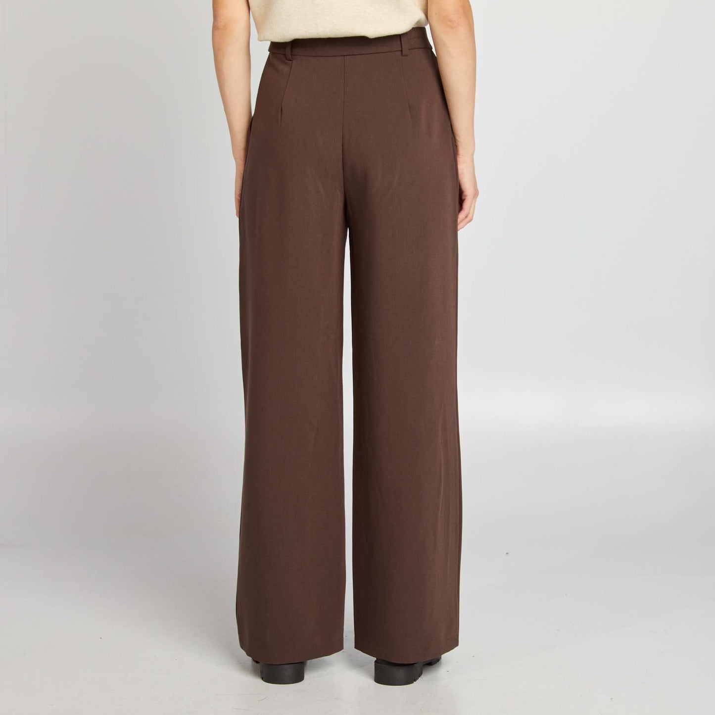 Wide-leg tailored trousers BROWN