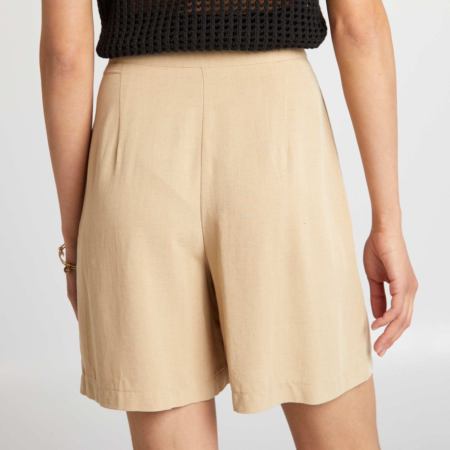 Linen tailored shorts BEIGE