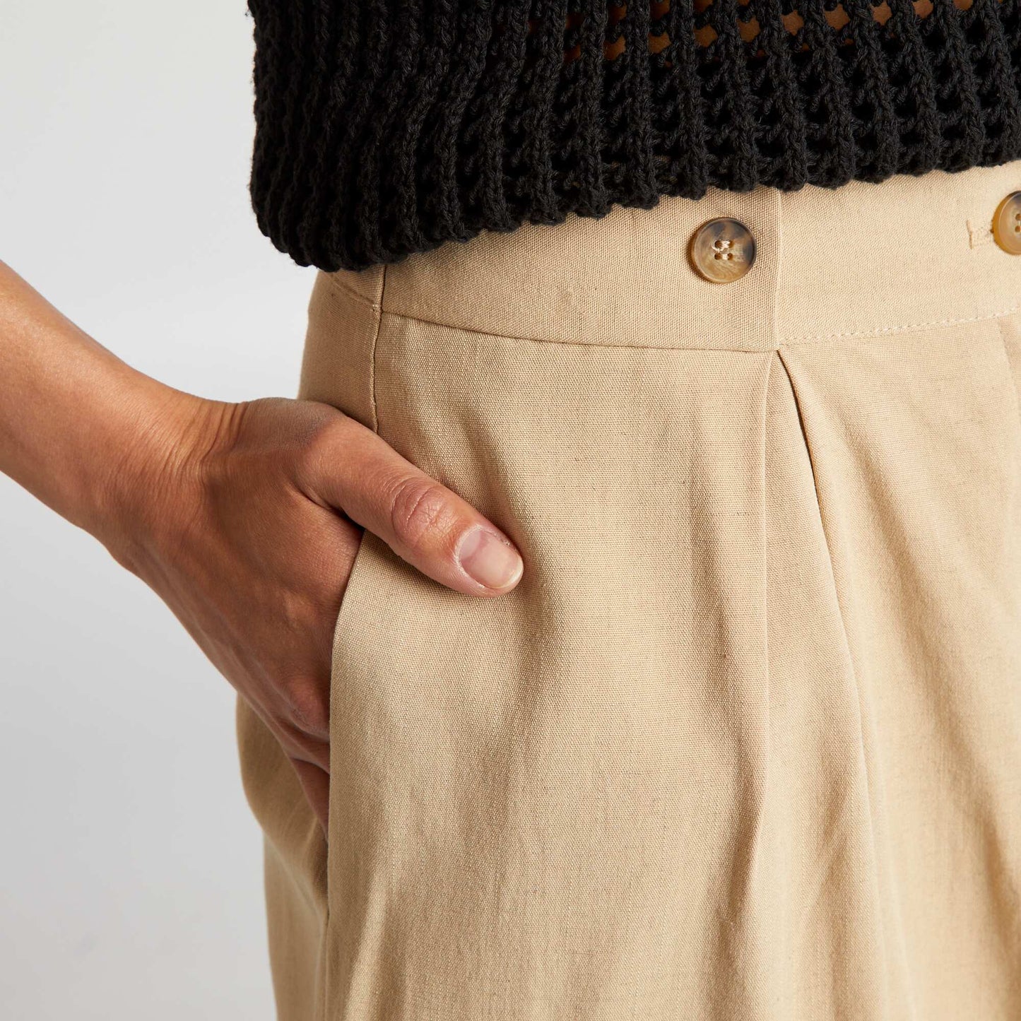 Linen tailored shorts BEIGE