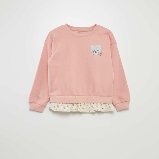 Pretty round-neck sweatshirt PINK