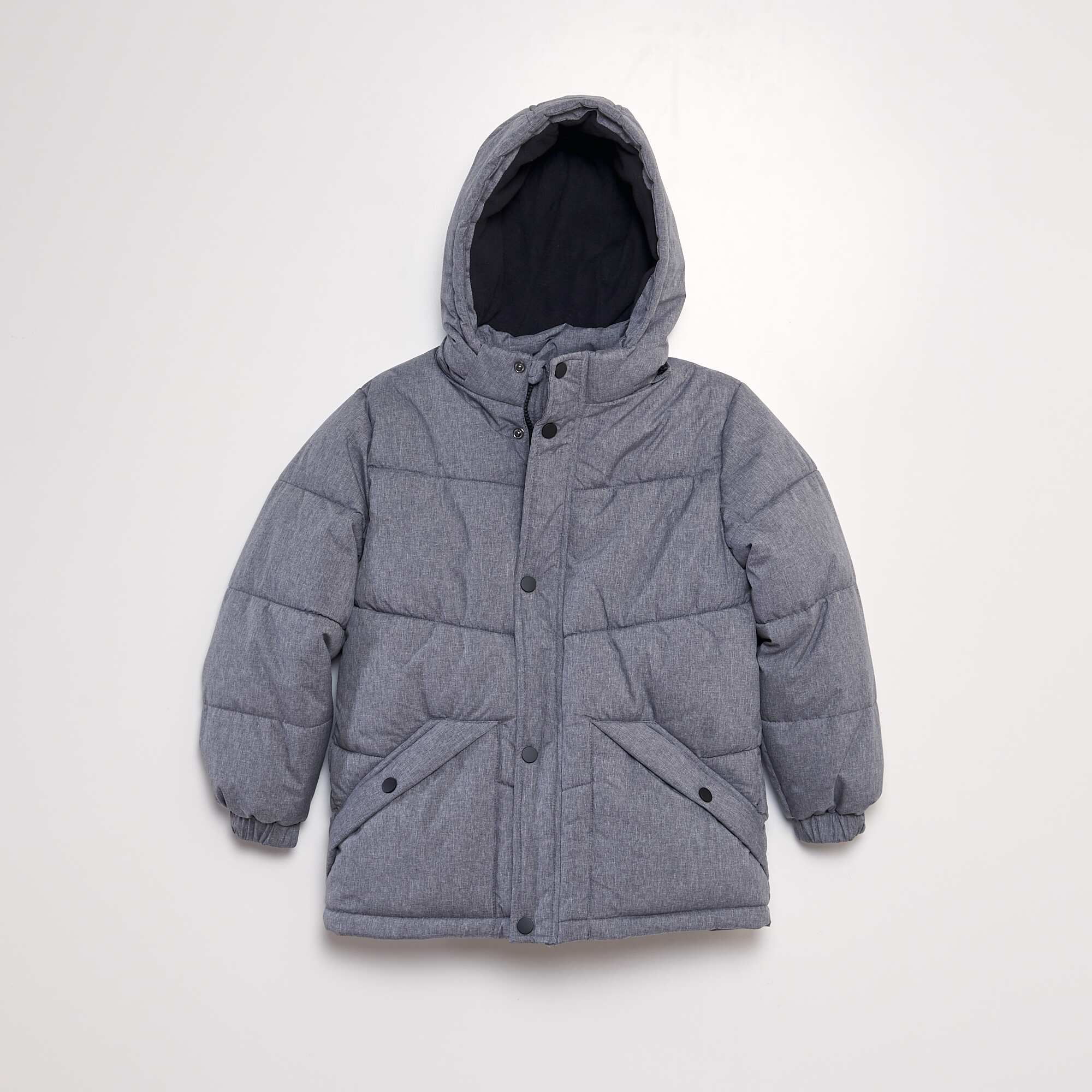 Mid length quilted padded jacket GREY Kiabi Georgia