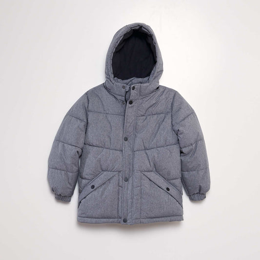 Mid-length quilted padded jacket GREY