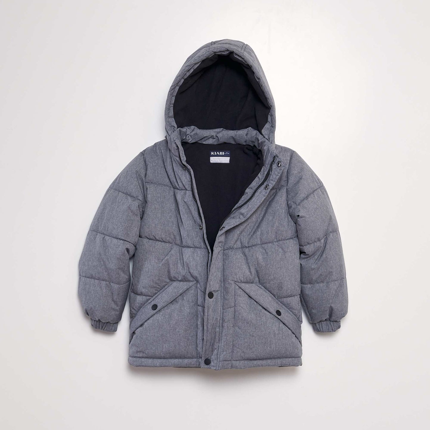 Mid-length quilted padded jacket GREY