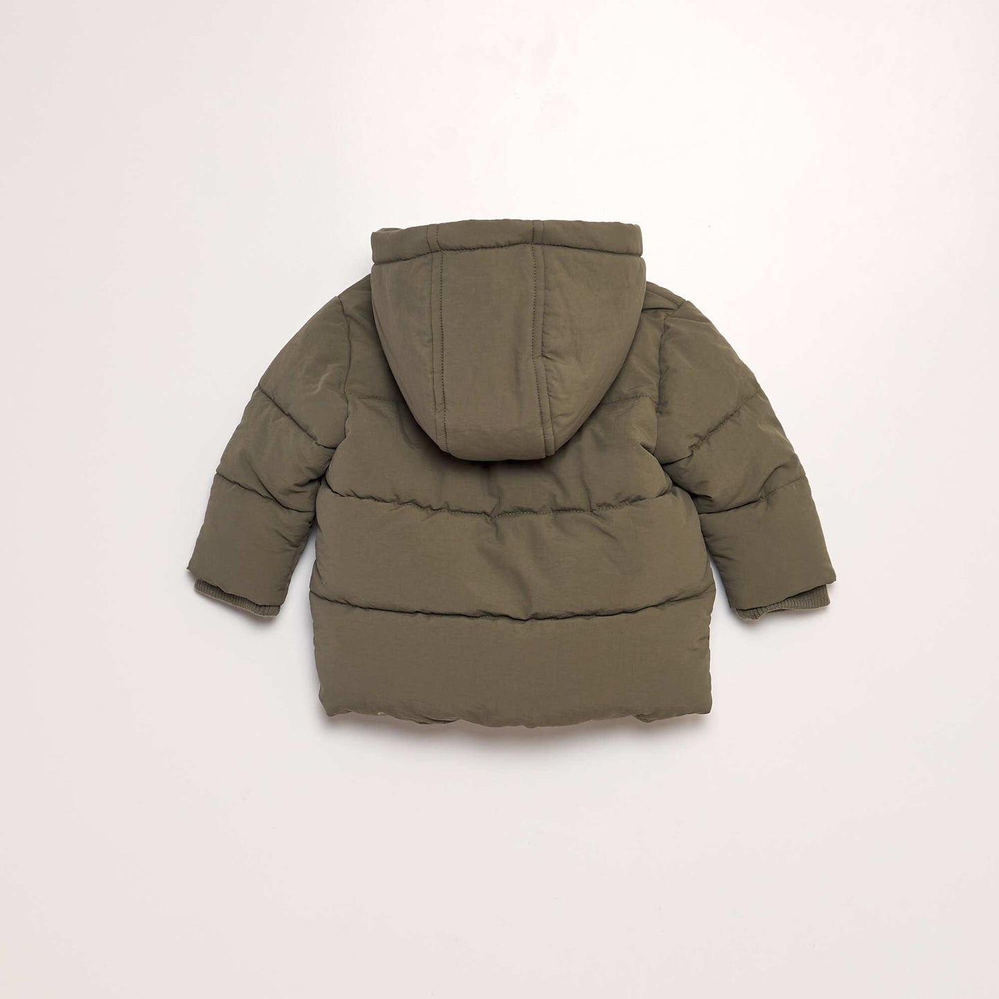 Sherpa padded jacket with hood KHAKI