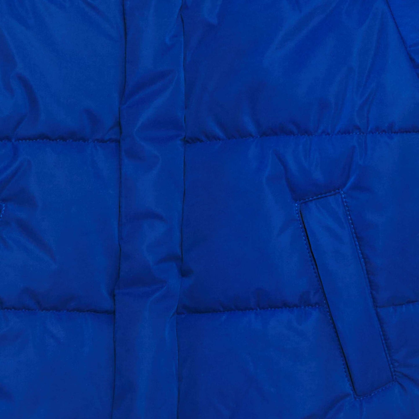 Colour block hooded padded jacket blue