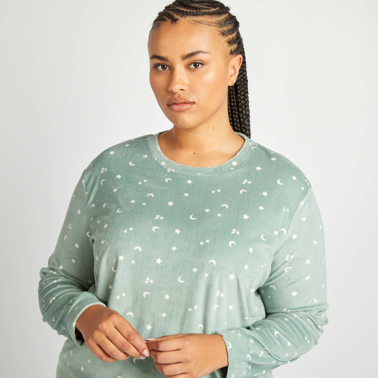 Printed velour pyjamas GREEN