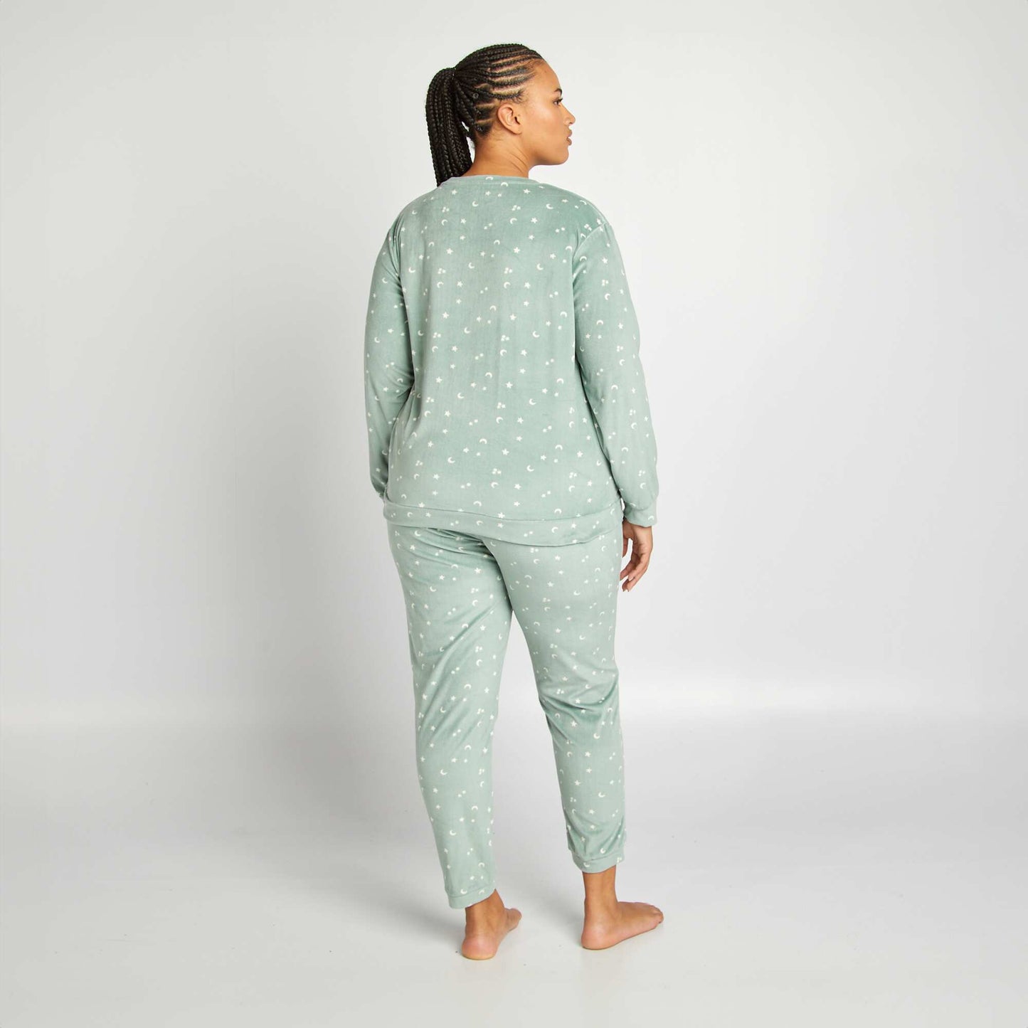 Printed velour pyjamas GREEN