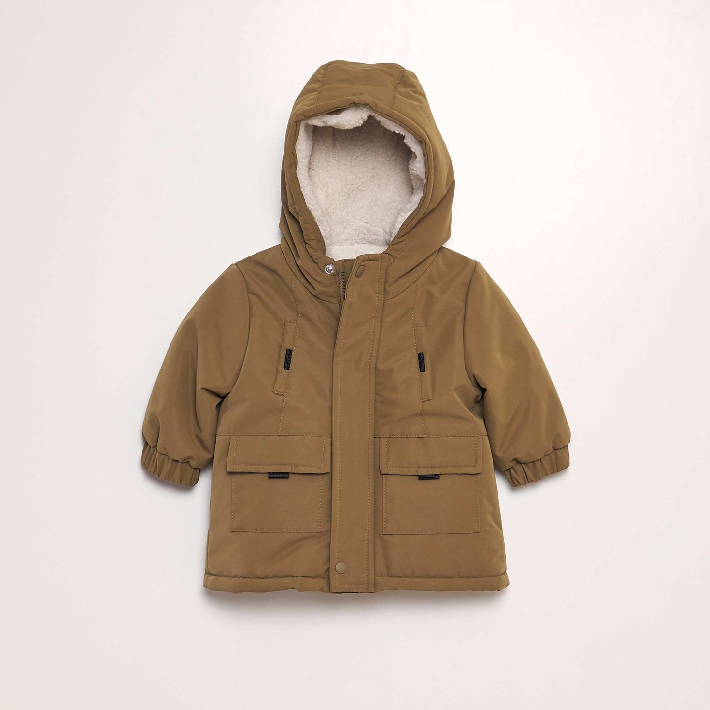 Warm hooded parka BEIGE