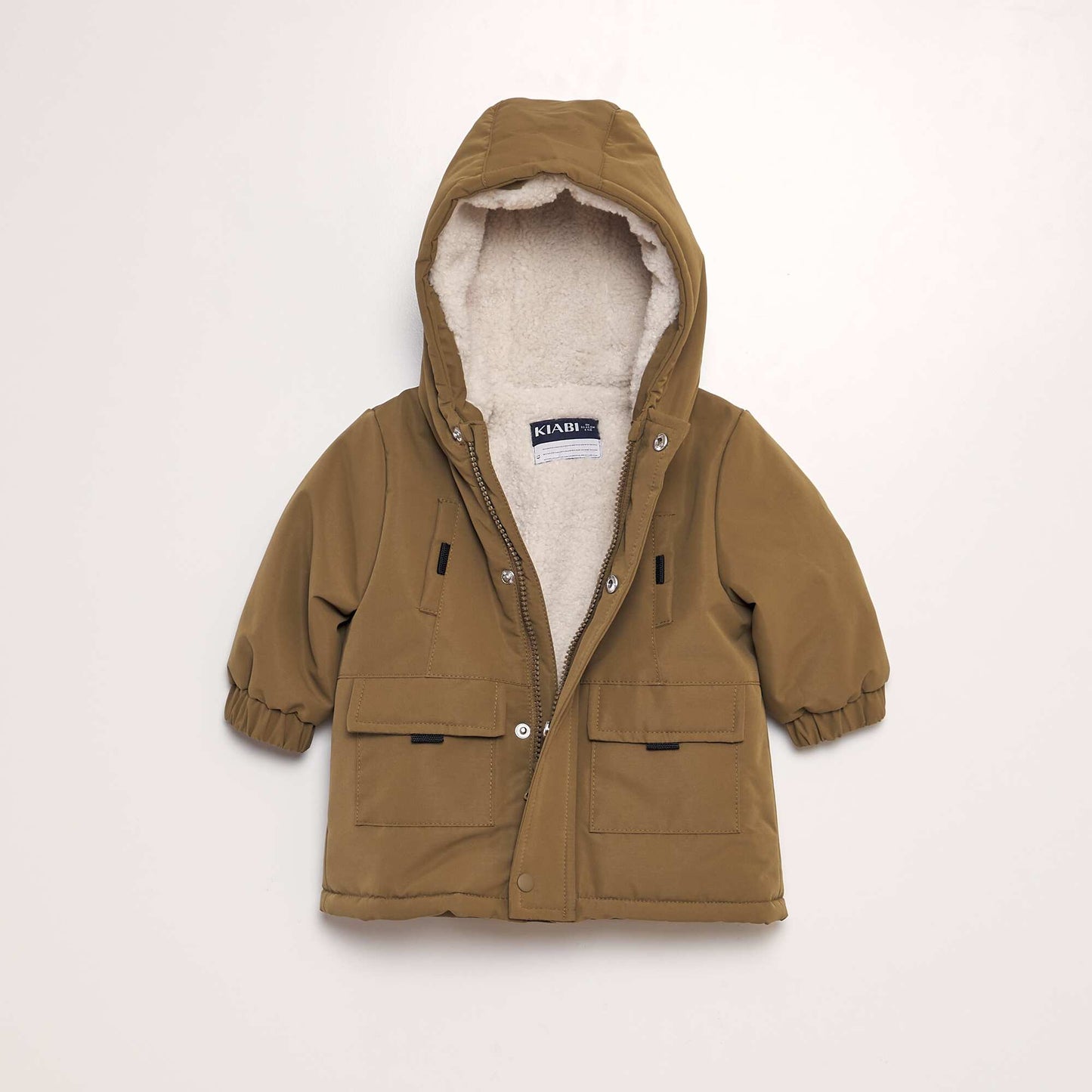 Warm hooded parka BEIGE