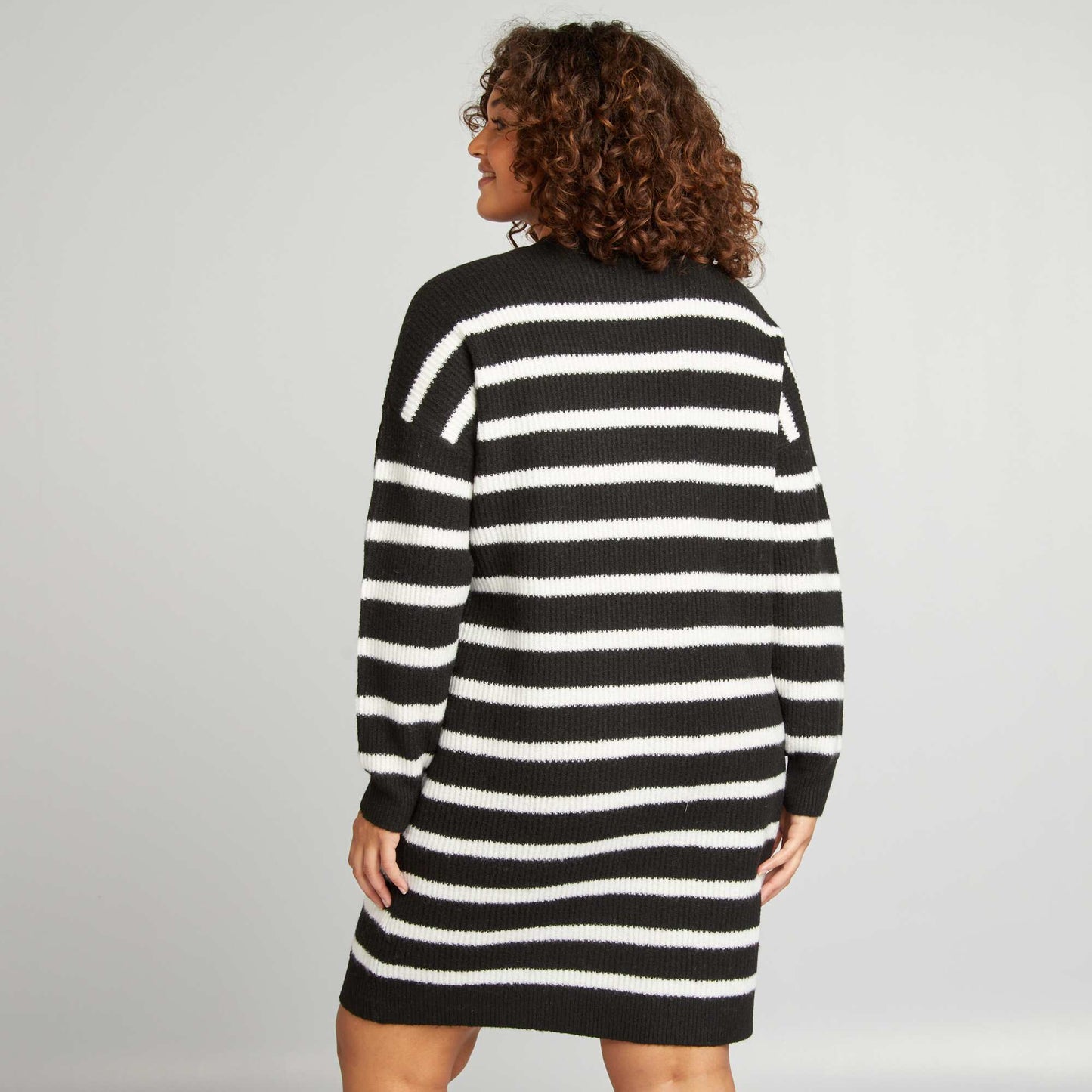 Short knitted sweater dress BLACK