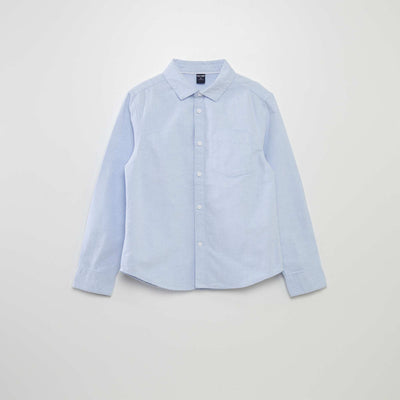 Long-sleeved Oxford shirt BLUE