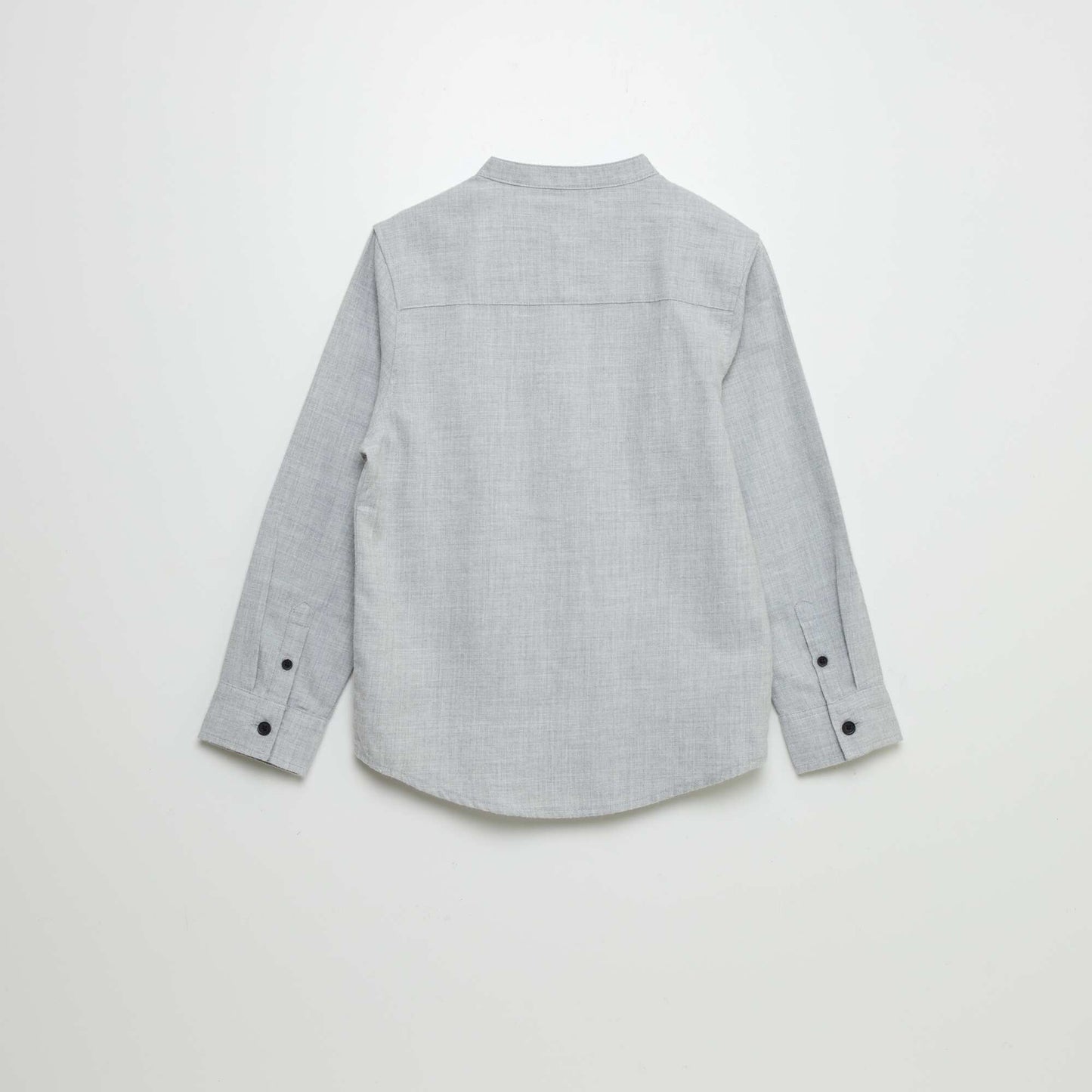 Flannel shirt with mandarin collar GREY