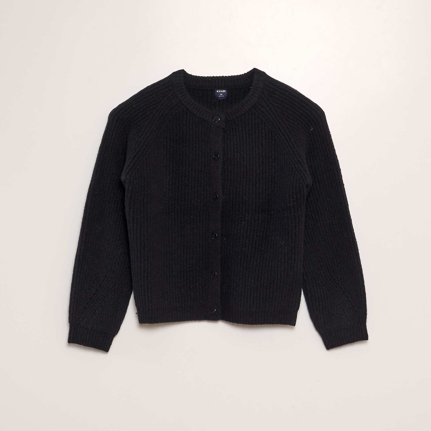 Knitted round-neck cardigan black