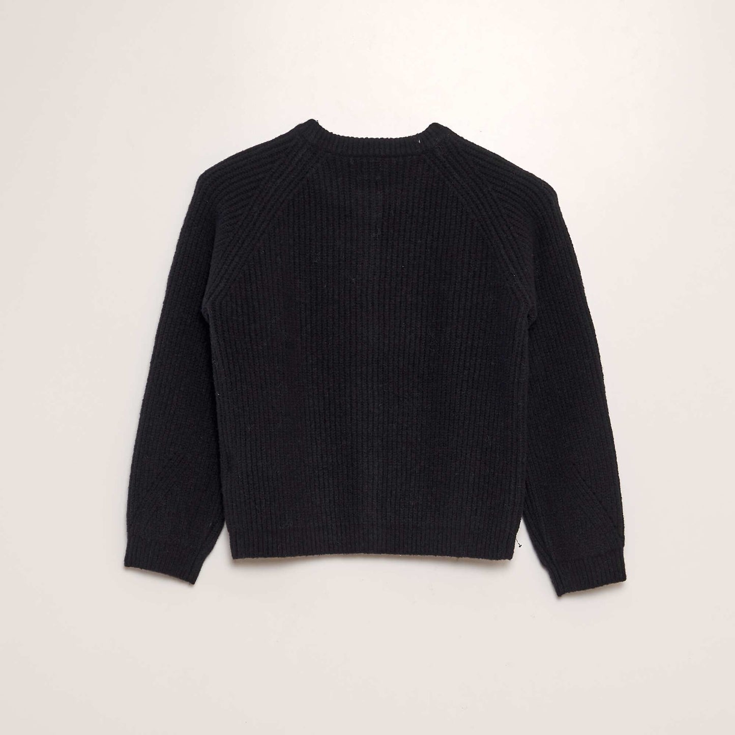 Knitted round-neck cardigan black