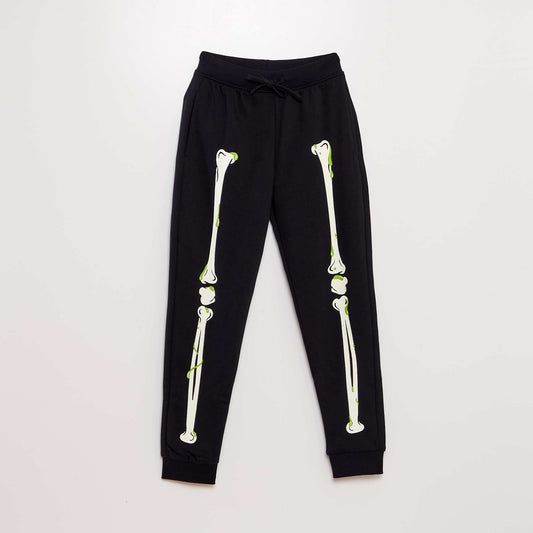 Sweatshirt fabric joggers - Halloween BLACK