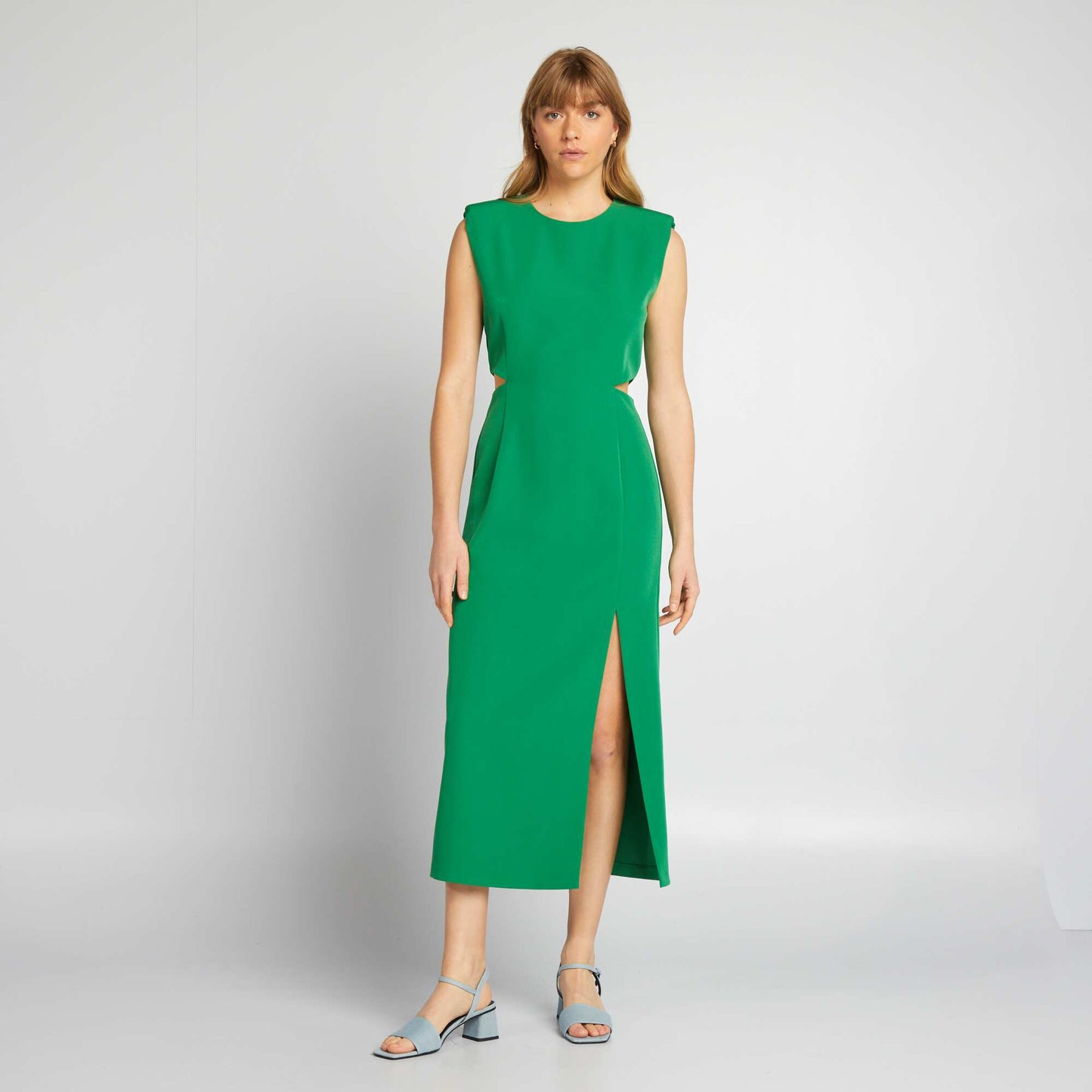 Long dress with openings green