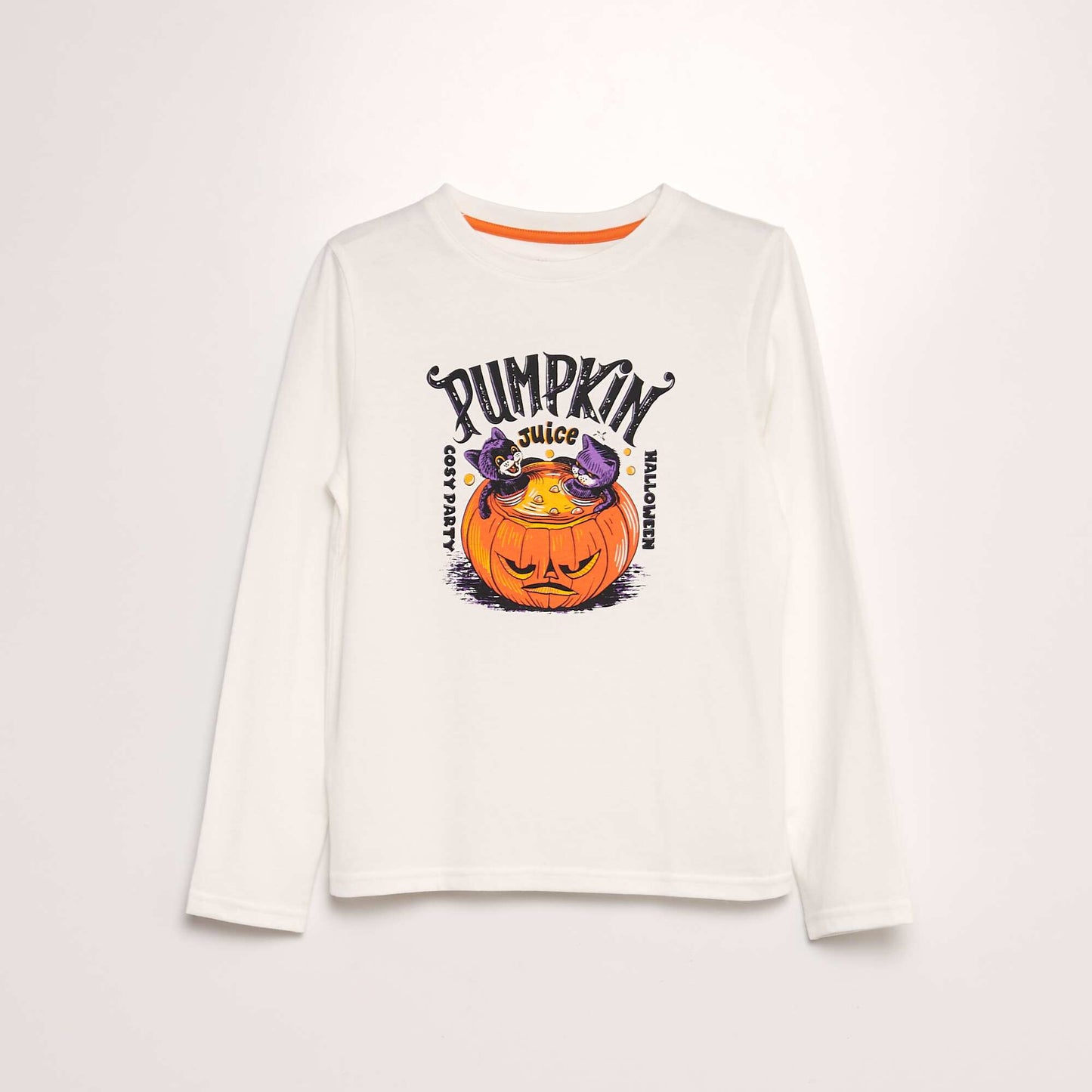 Long-sleeved printed T-shirt - Halloween WHITE