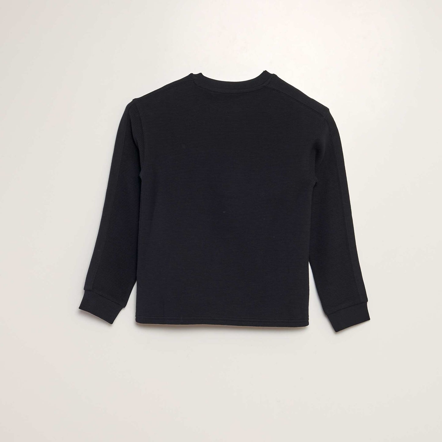 Roomy ribbed knit T-shirt black