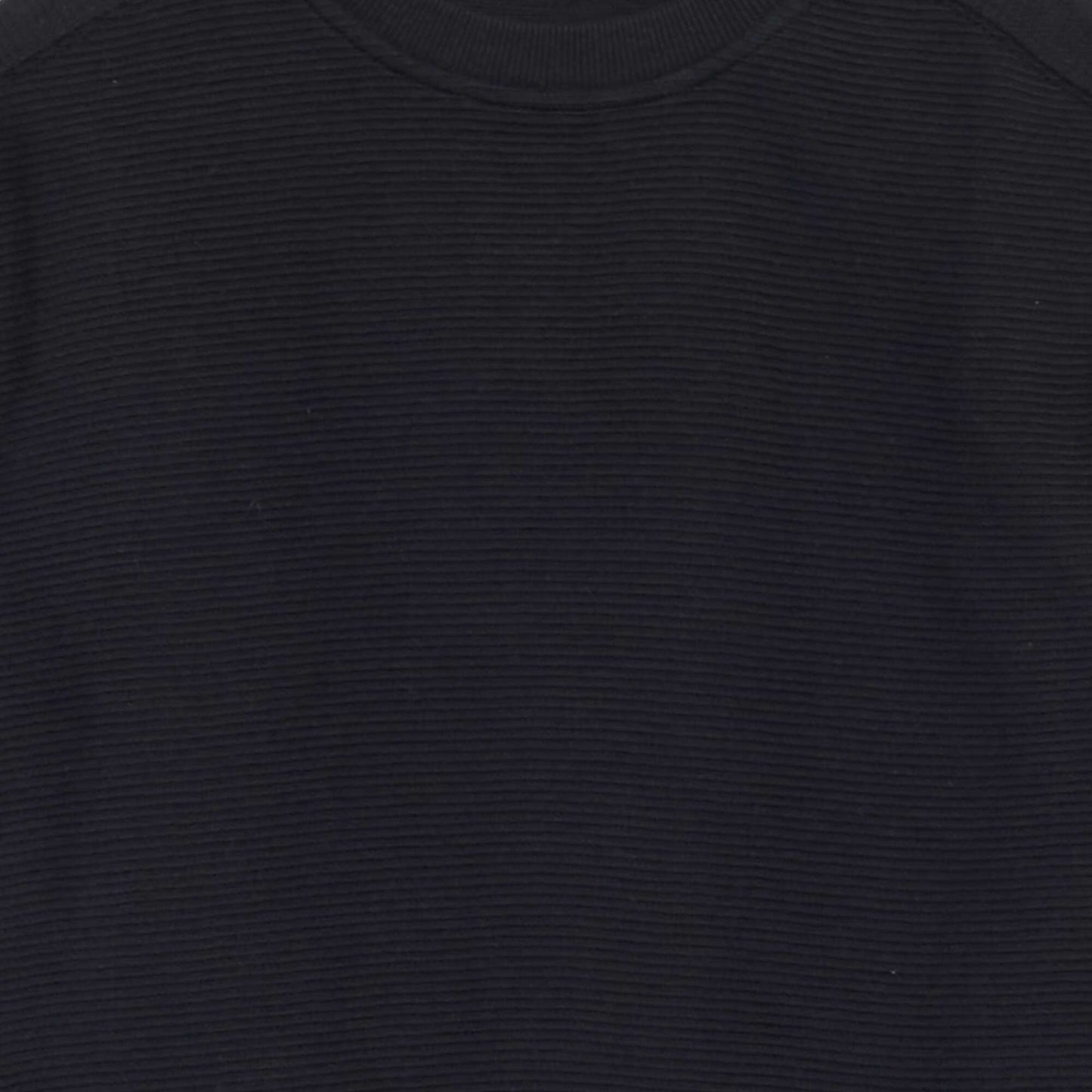 Roomy ribbed knit T-shirt black