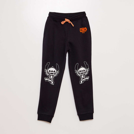 Disney Stitch sweatshirt fabric joggers - Halloween BLACK