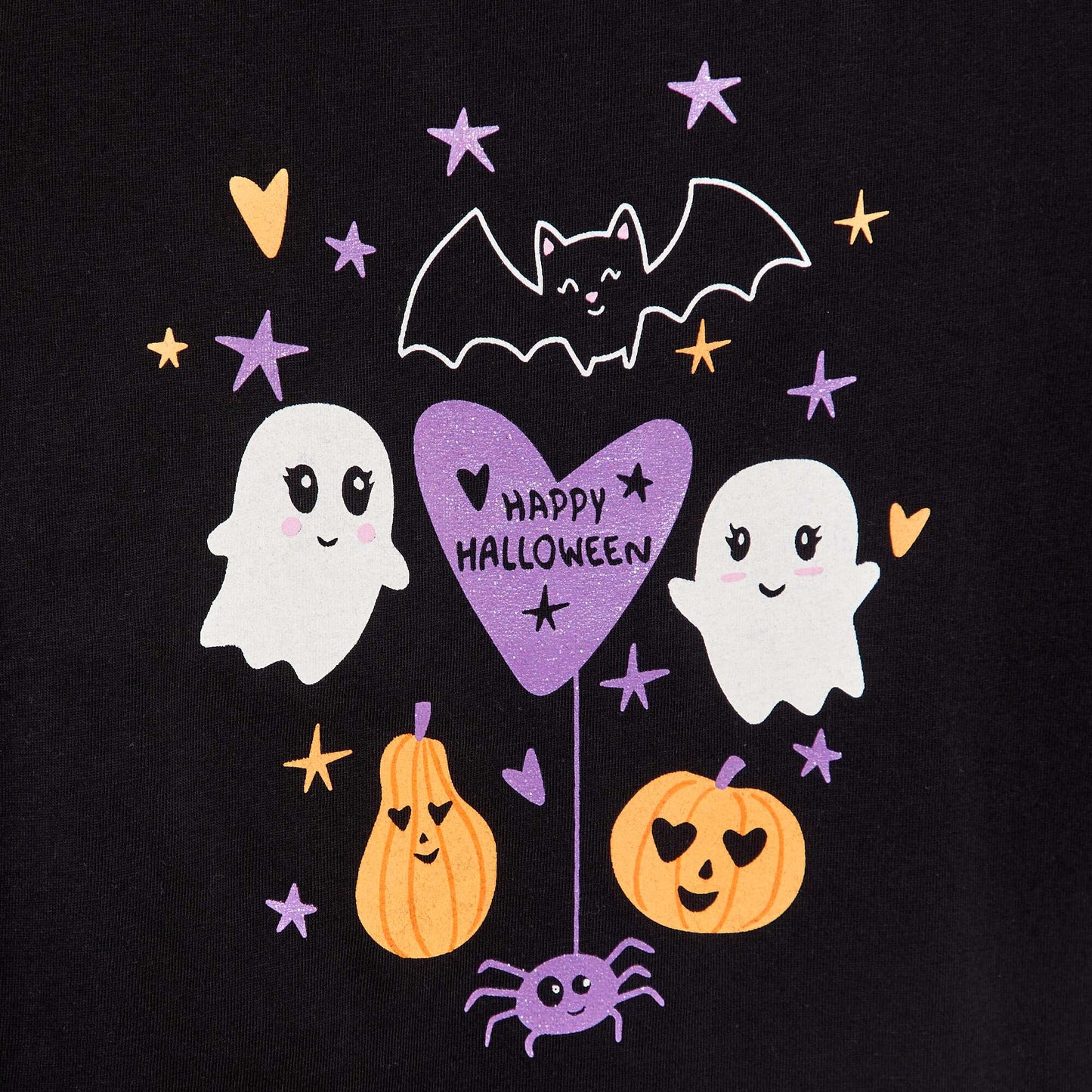 Long-sleeved printed T-shirt - Halloween BLACK