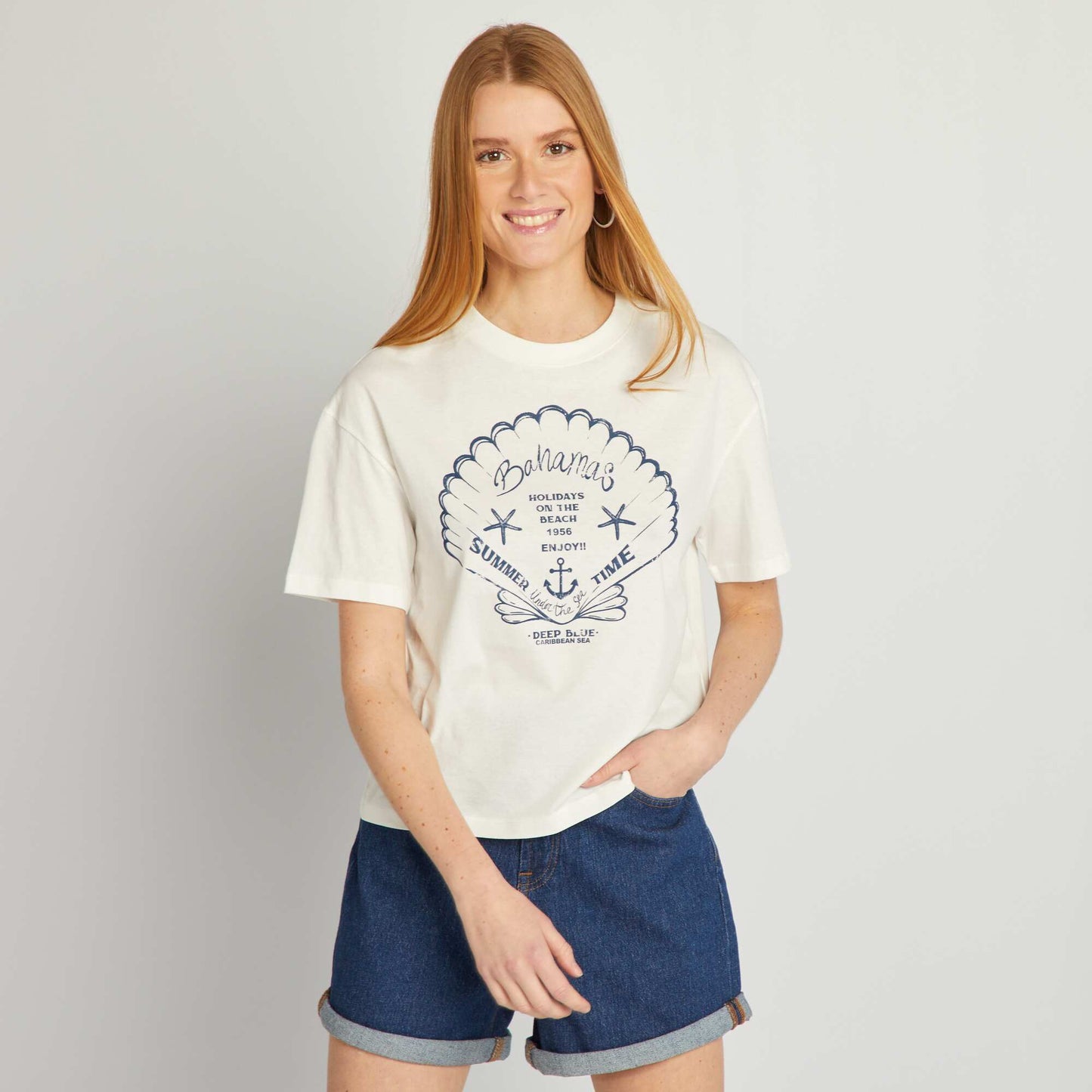 Shells print T-shirt WHITE