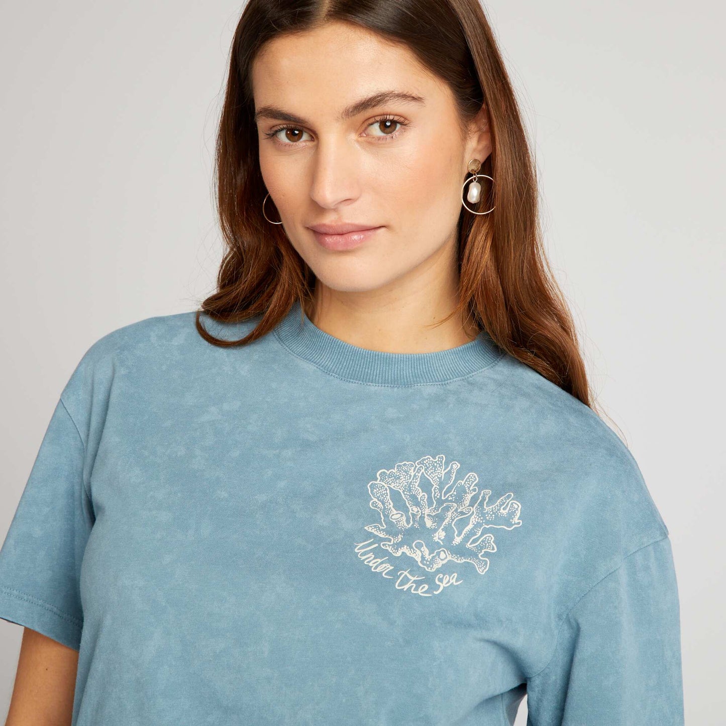 Shells print T-shirt BLUE