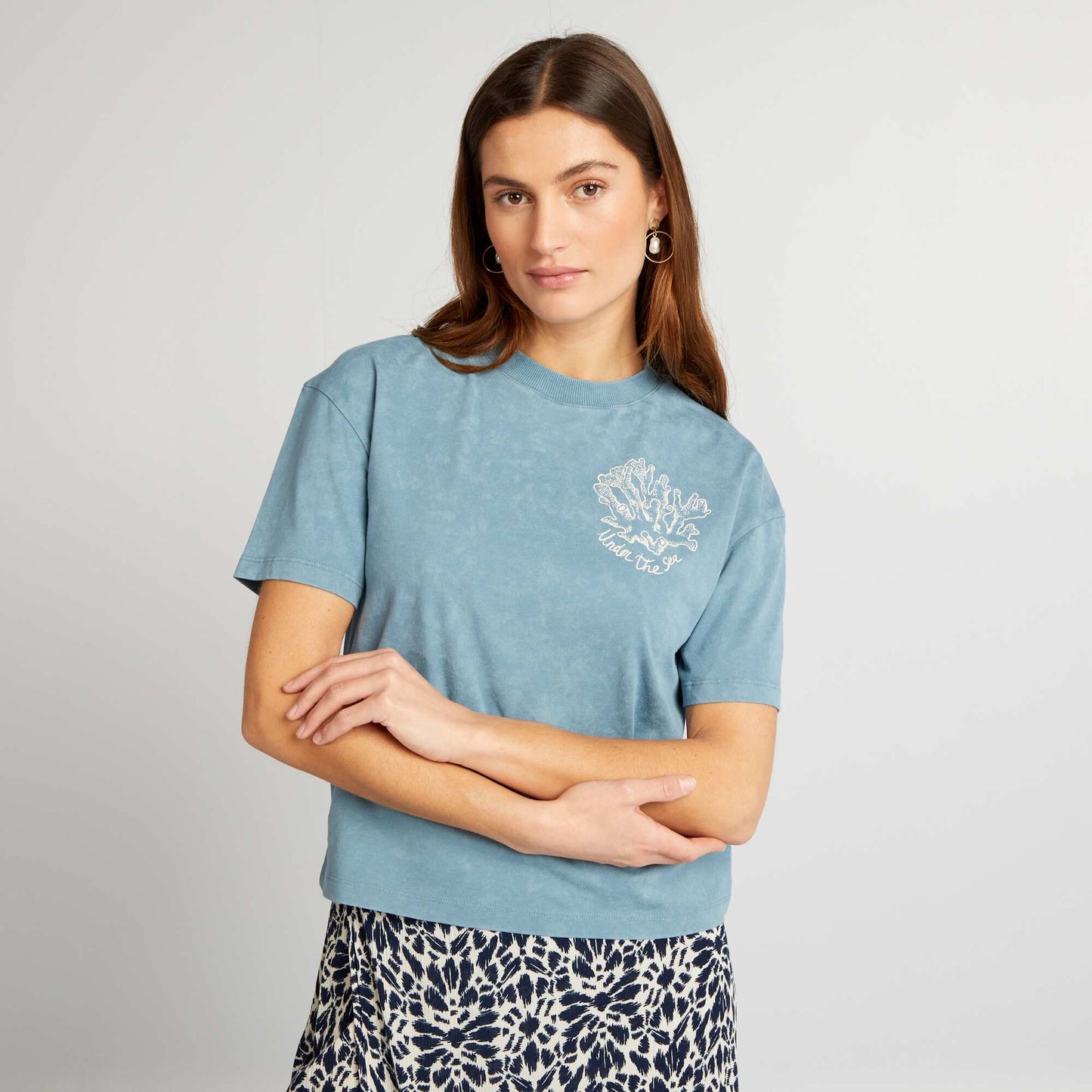 Shells print T-shirt BLUE