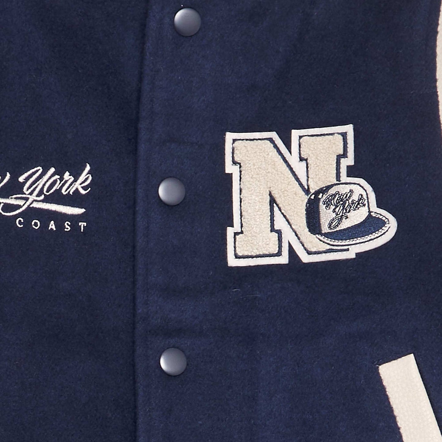 Varsity-style dual fabric jacket BLUE