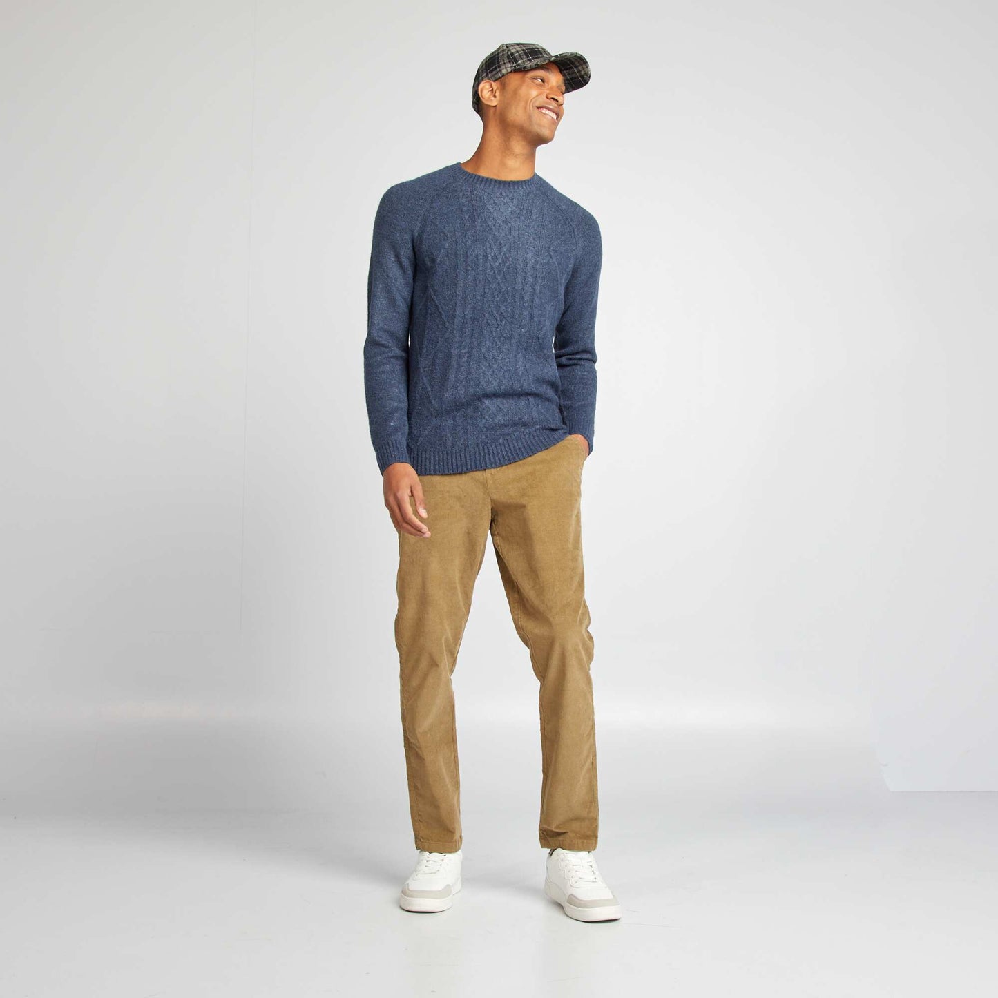 Cable-knit jumper BLUE