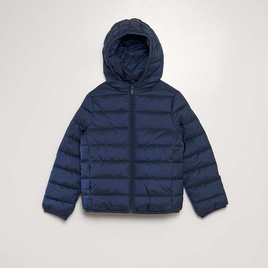 Quilted padded jacket with hood BLACK