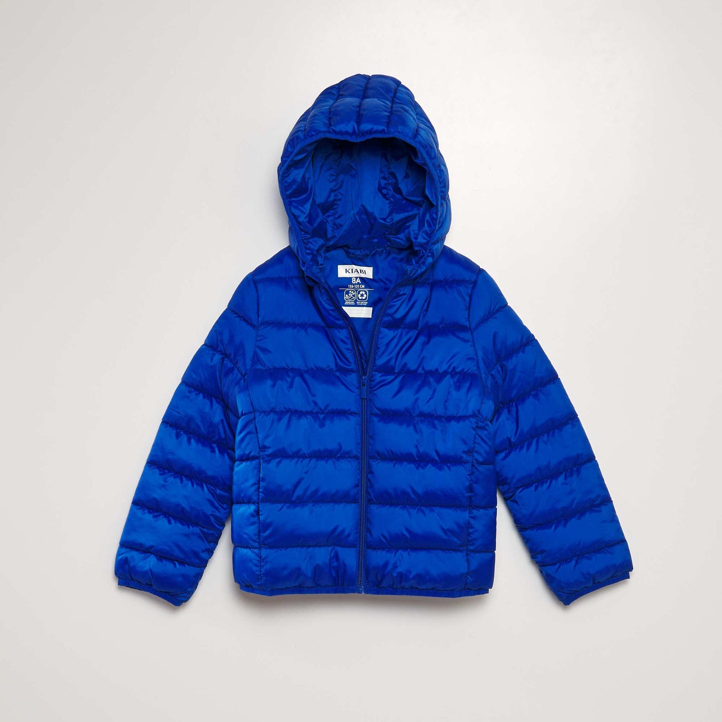 Quilted padded jacket with hood BLUE