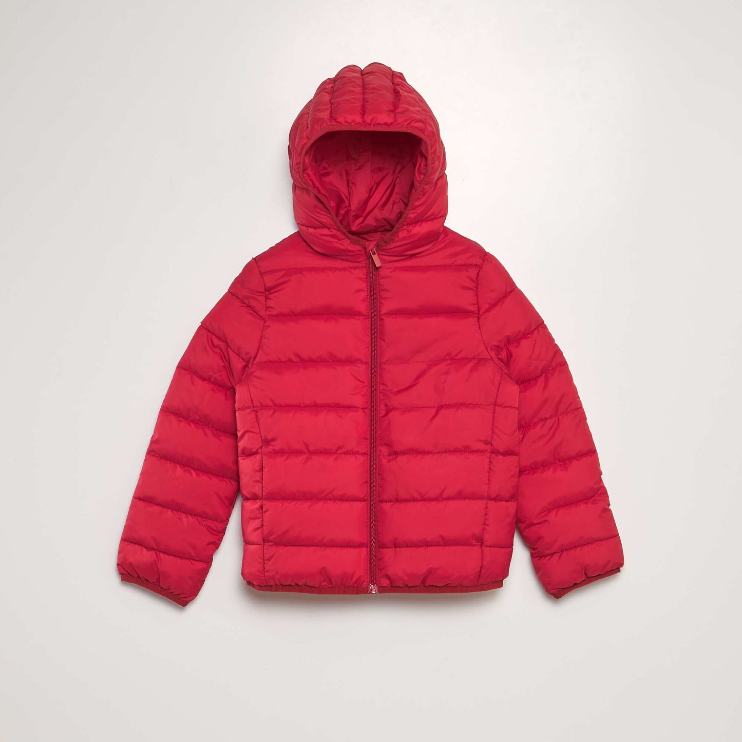 Quilted padded jacket with hood RED