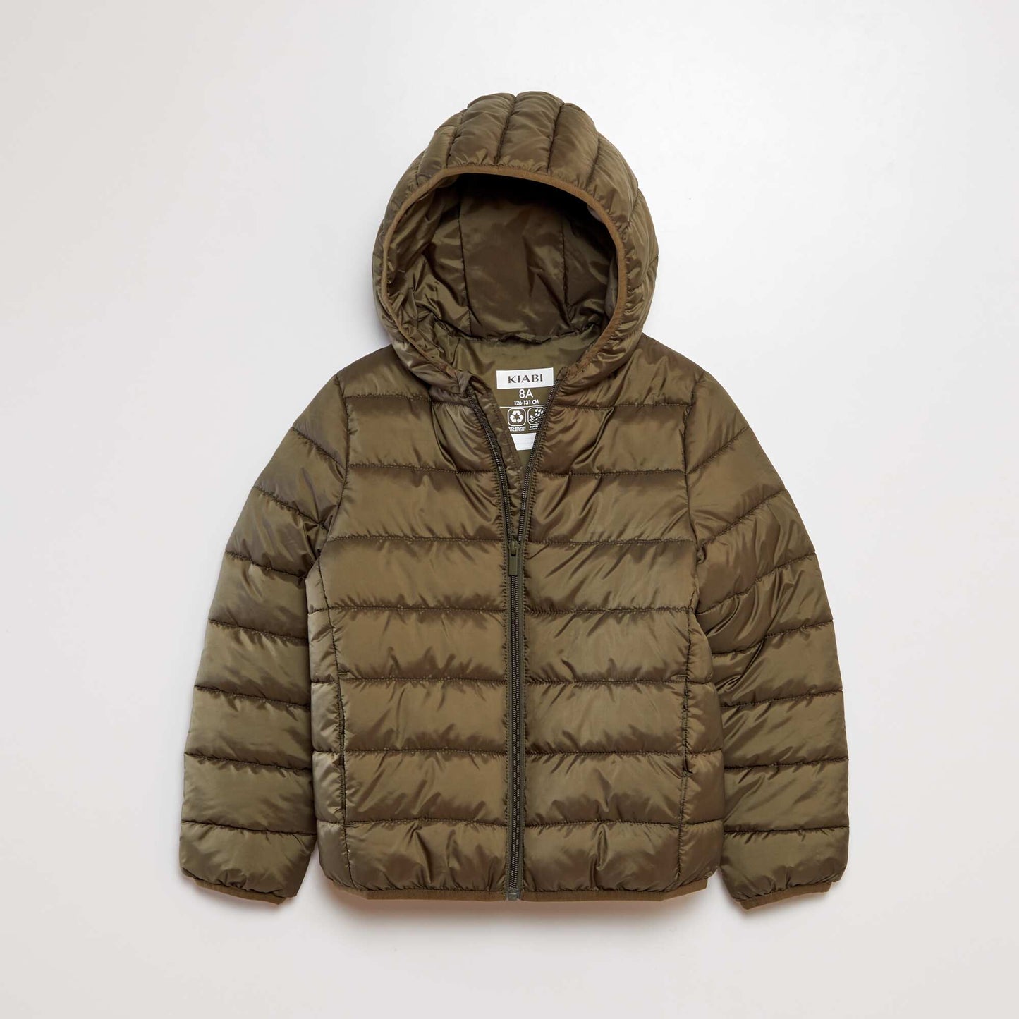 Quilted padded jacket with hood KHAKI