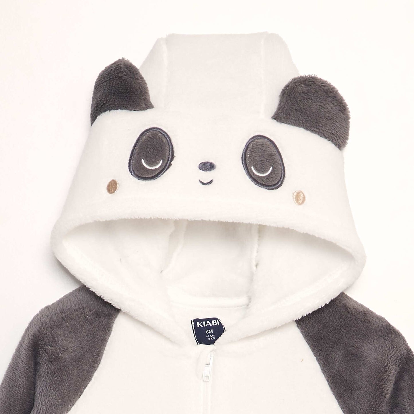 'Panda' fleece romper WHITE