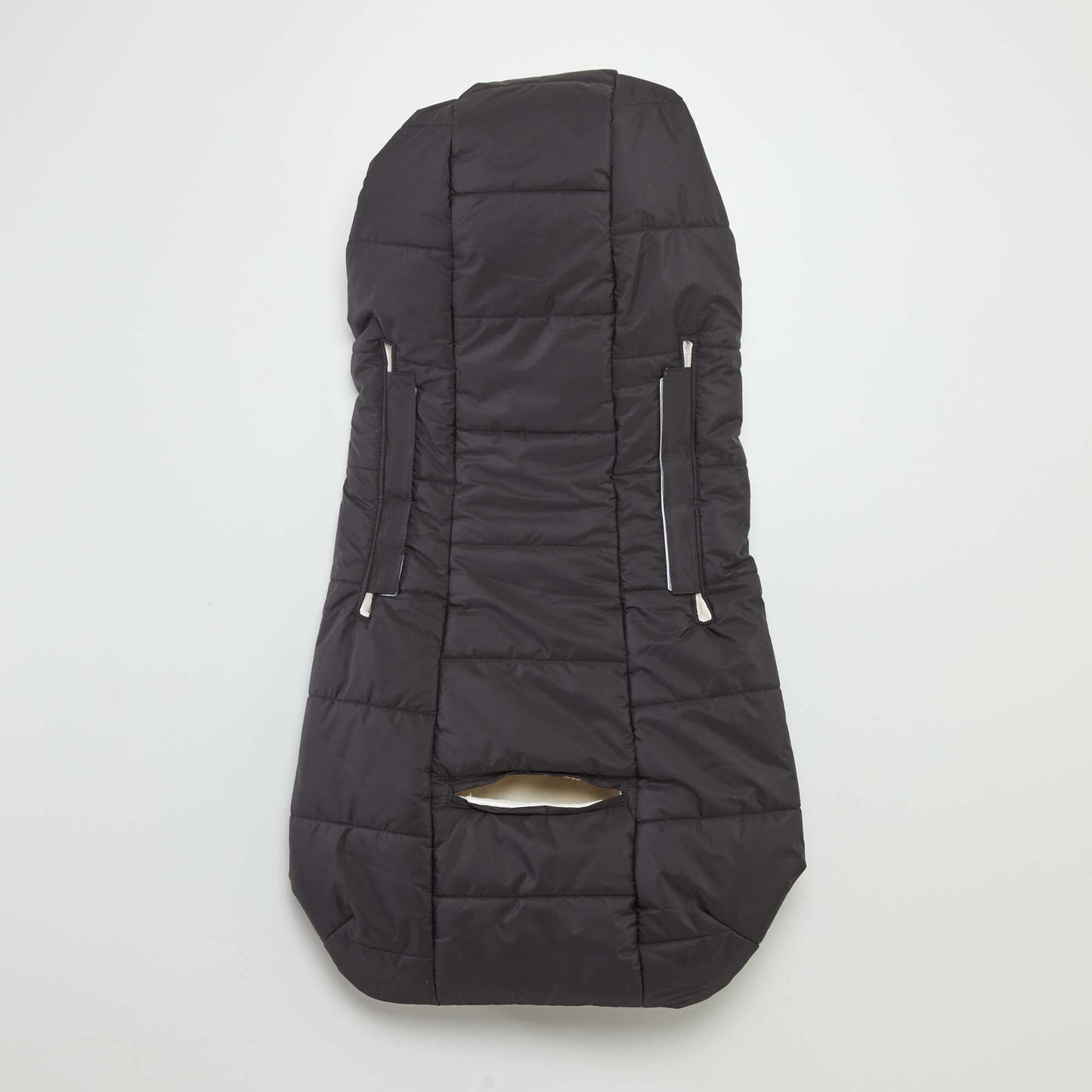 Quilted fleece sleeping bag with hood BLACK