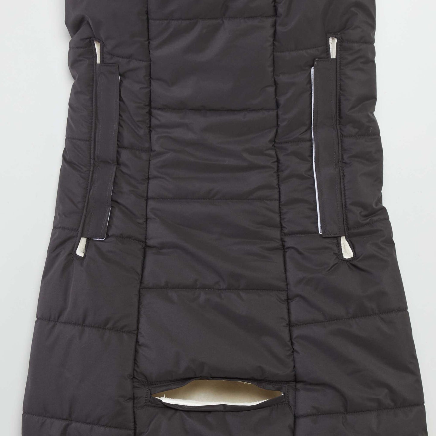 Quilted fleece sleeping bag with hood BLACK