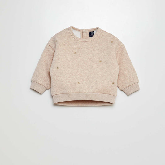 Thick sweater with star pattern BEIGE