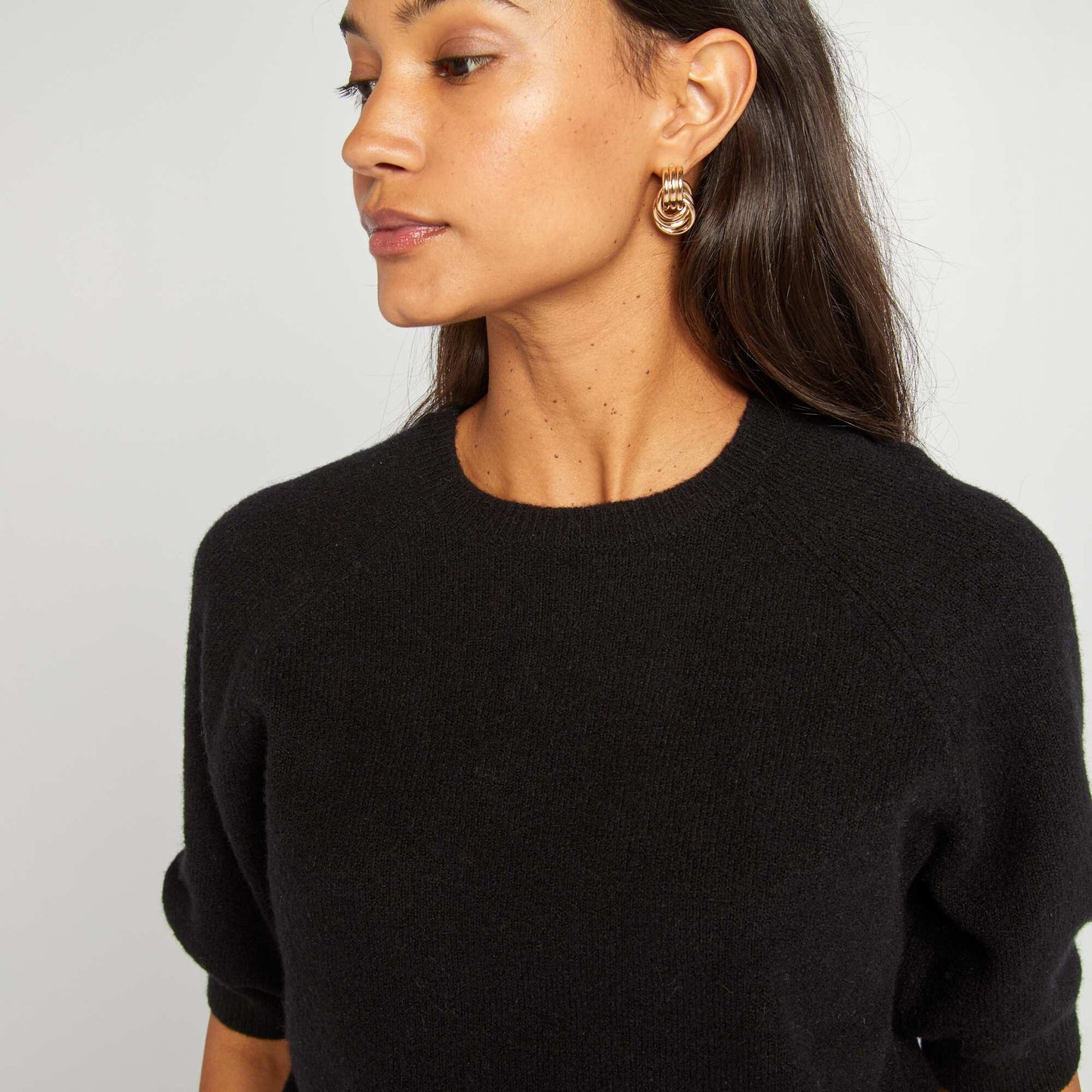 Short-sleeved sweater black