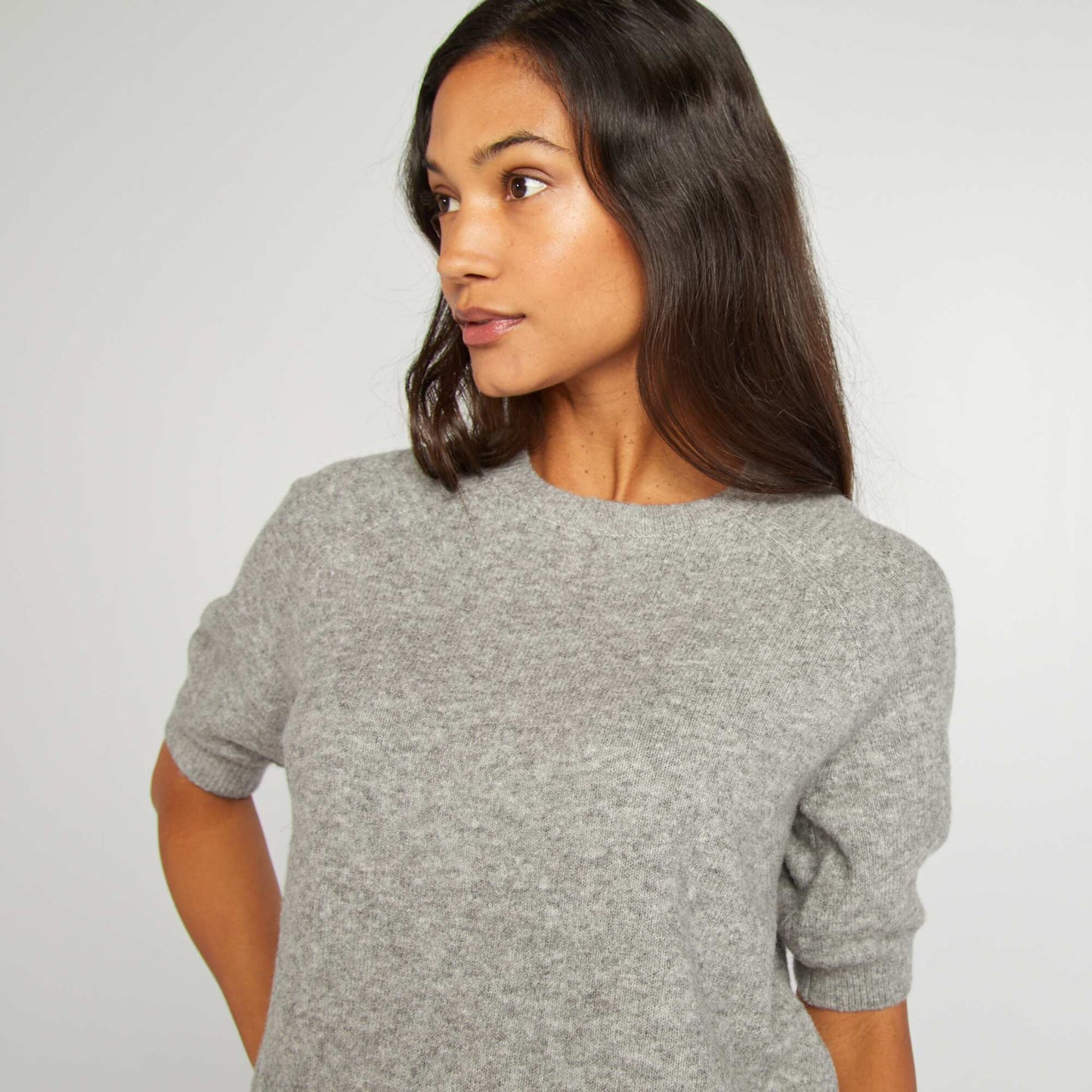 Short-sleeved sweater GREY