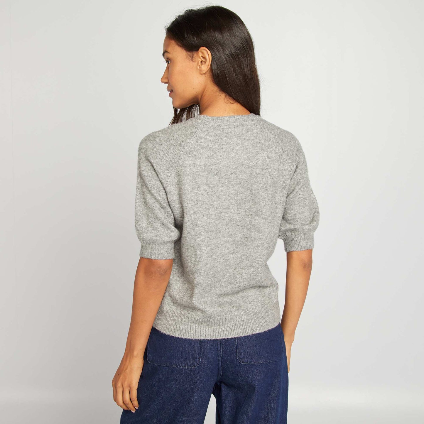 Short-sleeved sweater GREY