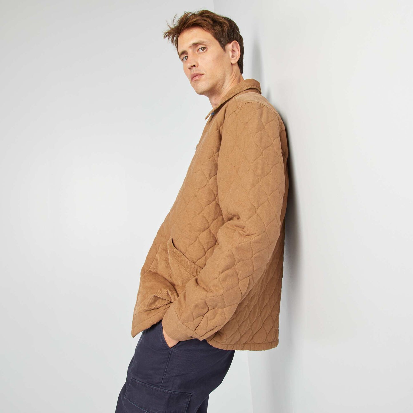 Quilted overshirt BROWN