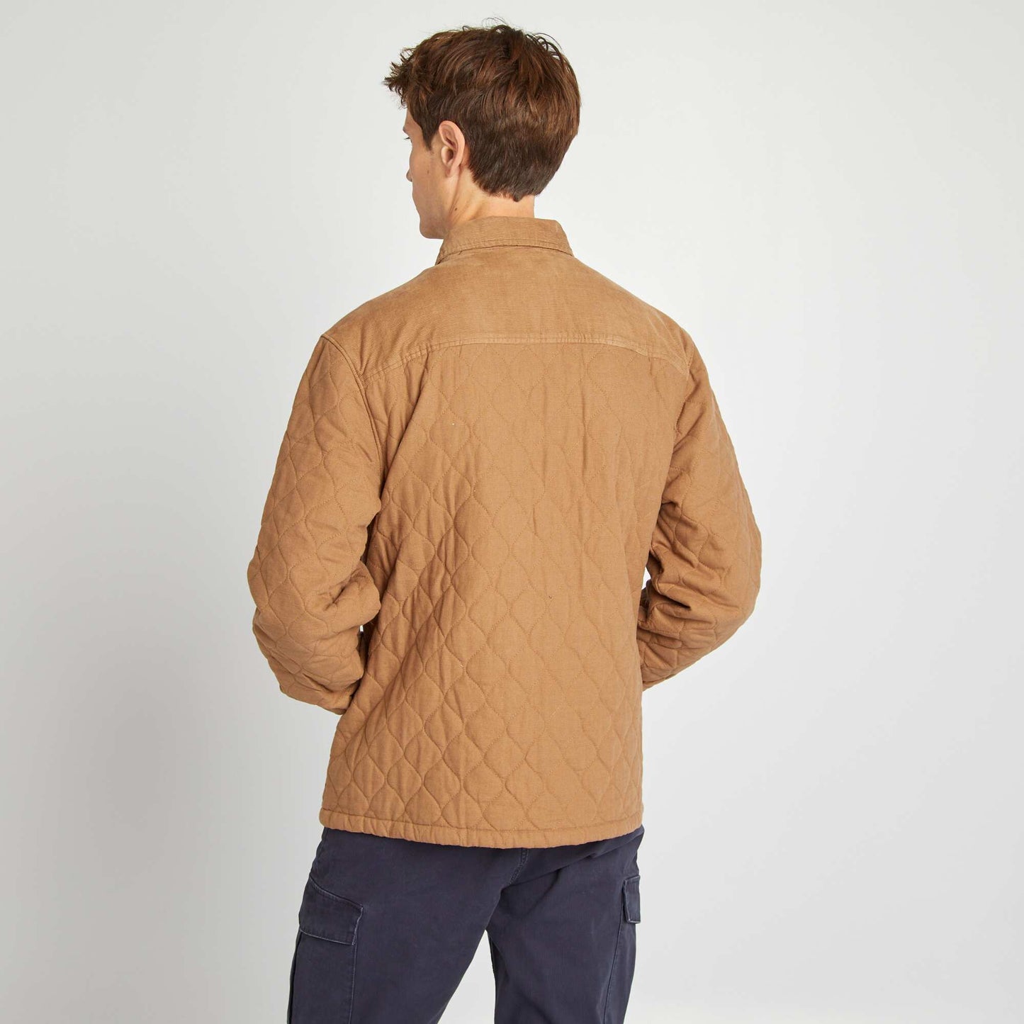 Quilted overshirt BROWN