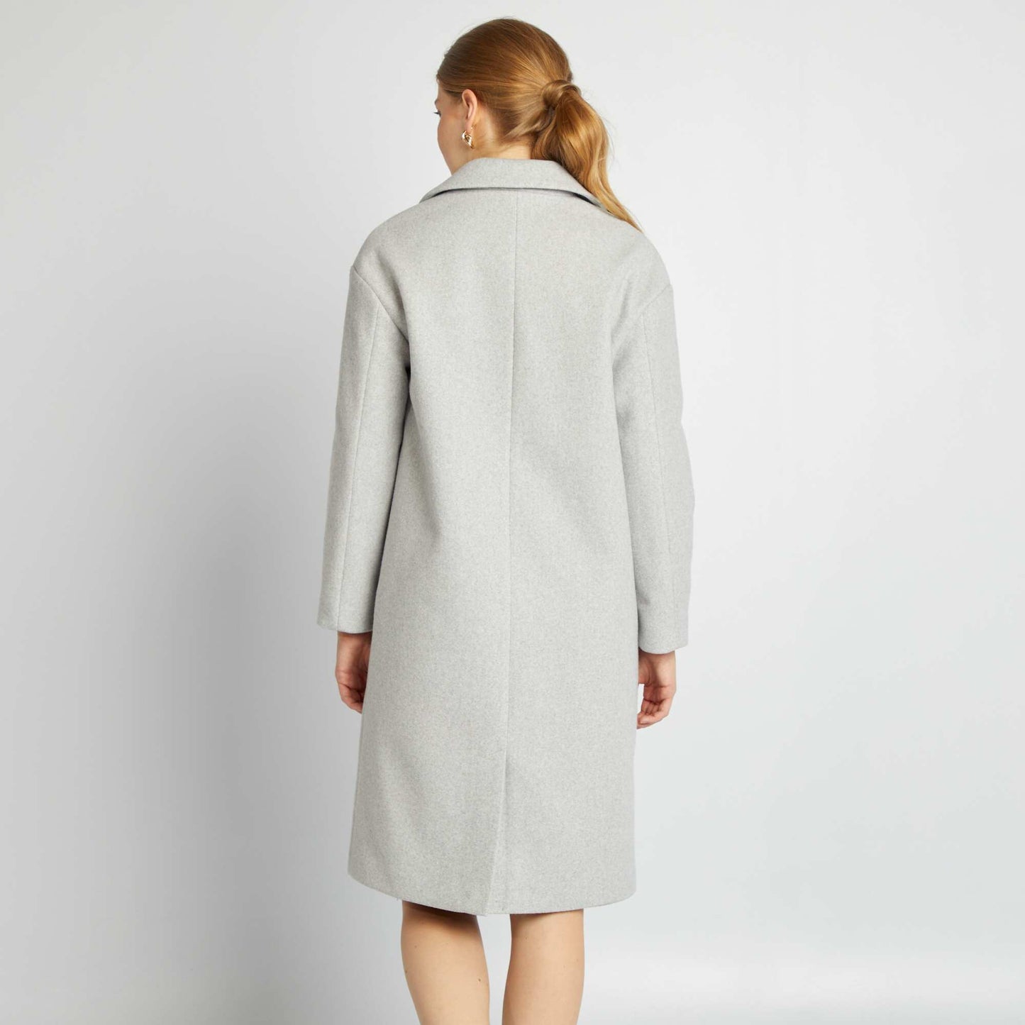 Long wool-style coat GREY