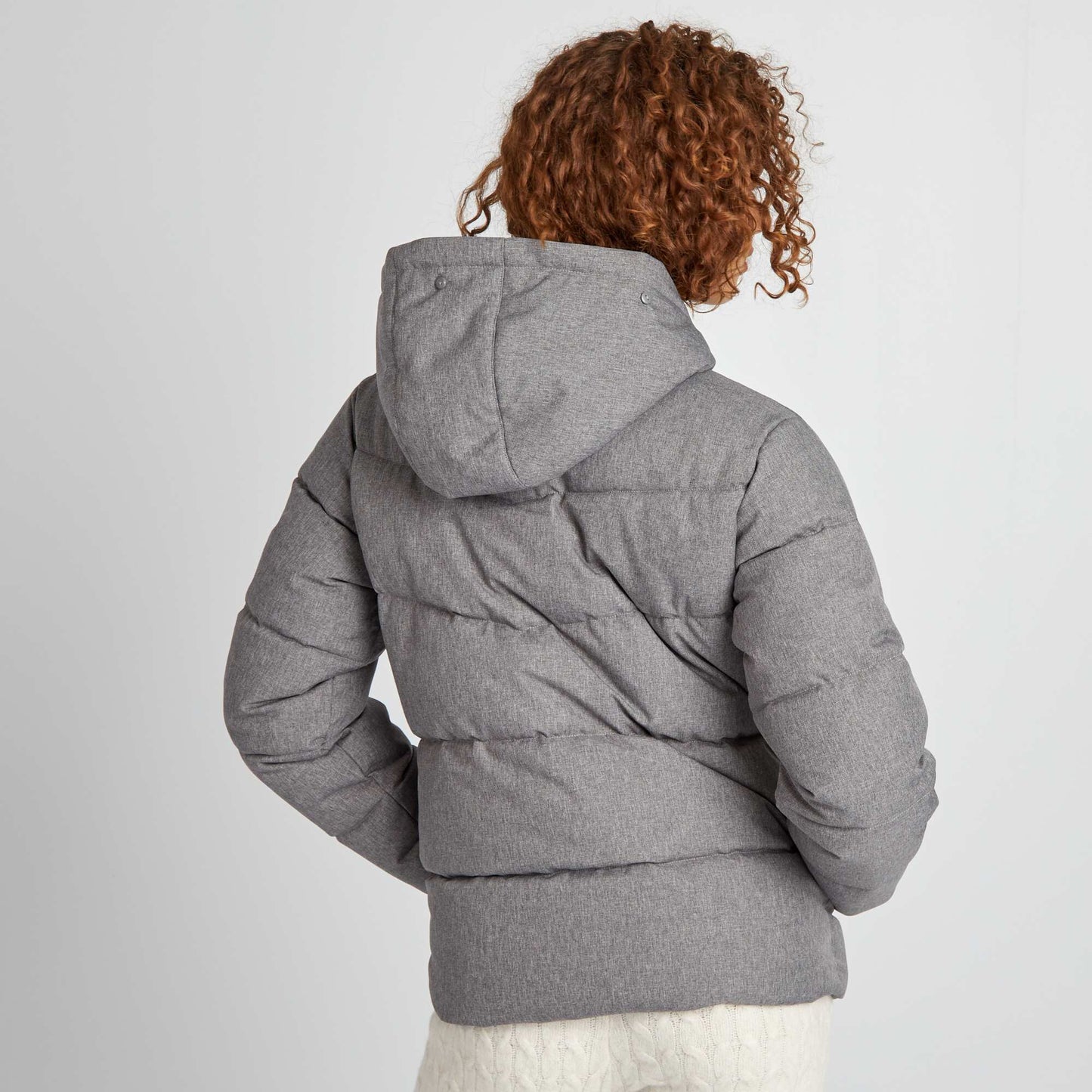 Zipped water-repellent padded jacket GREY