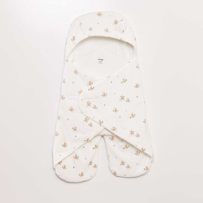 Patterned baby sleeping bag WHITE