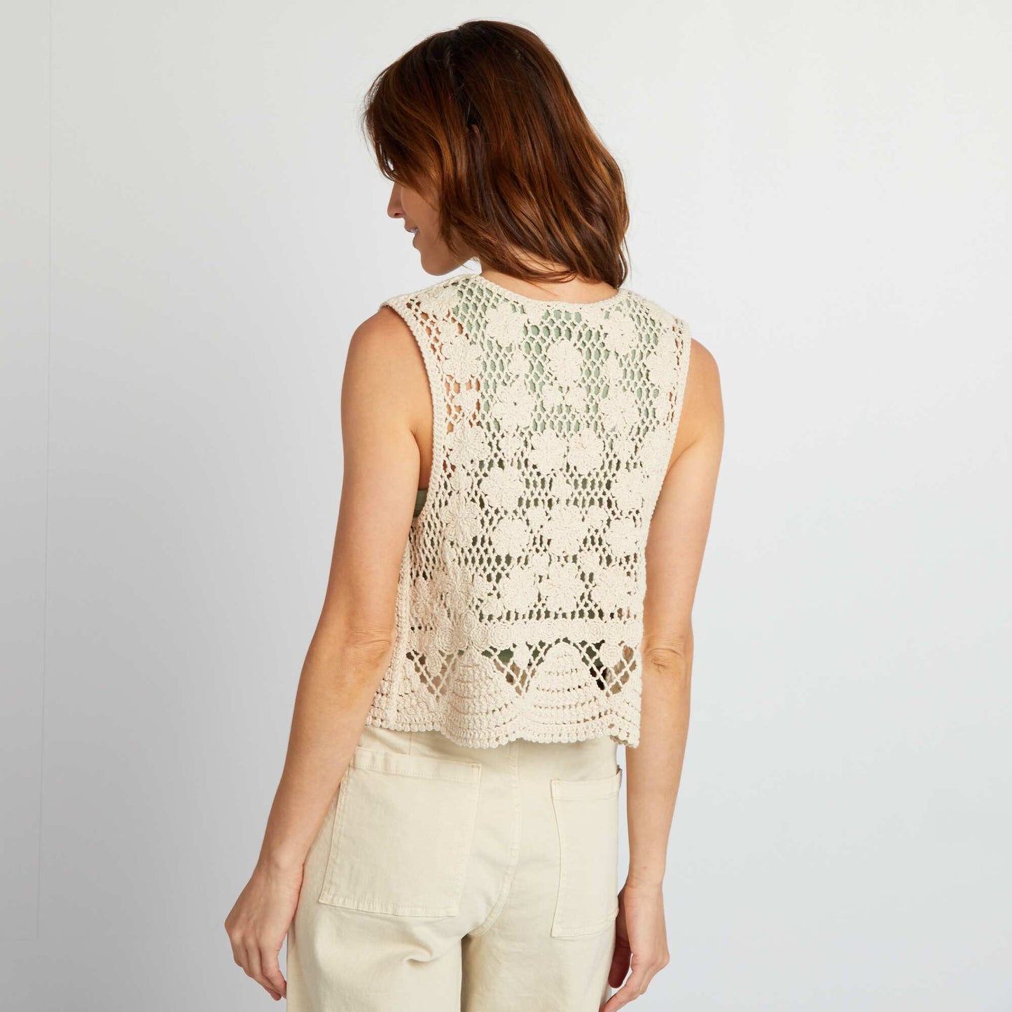 Macramé waistcoat BEIGE