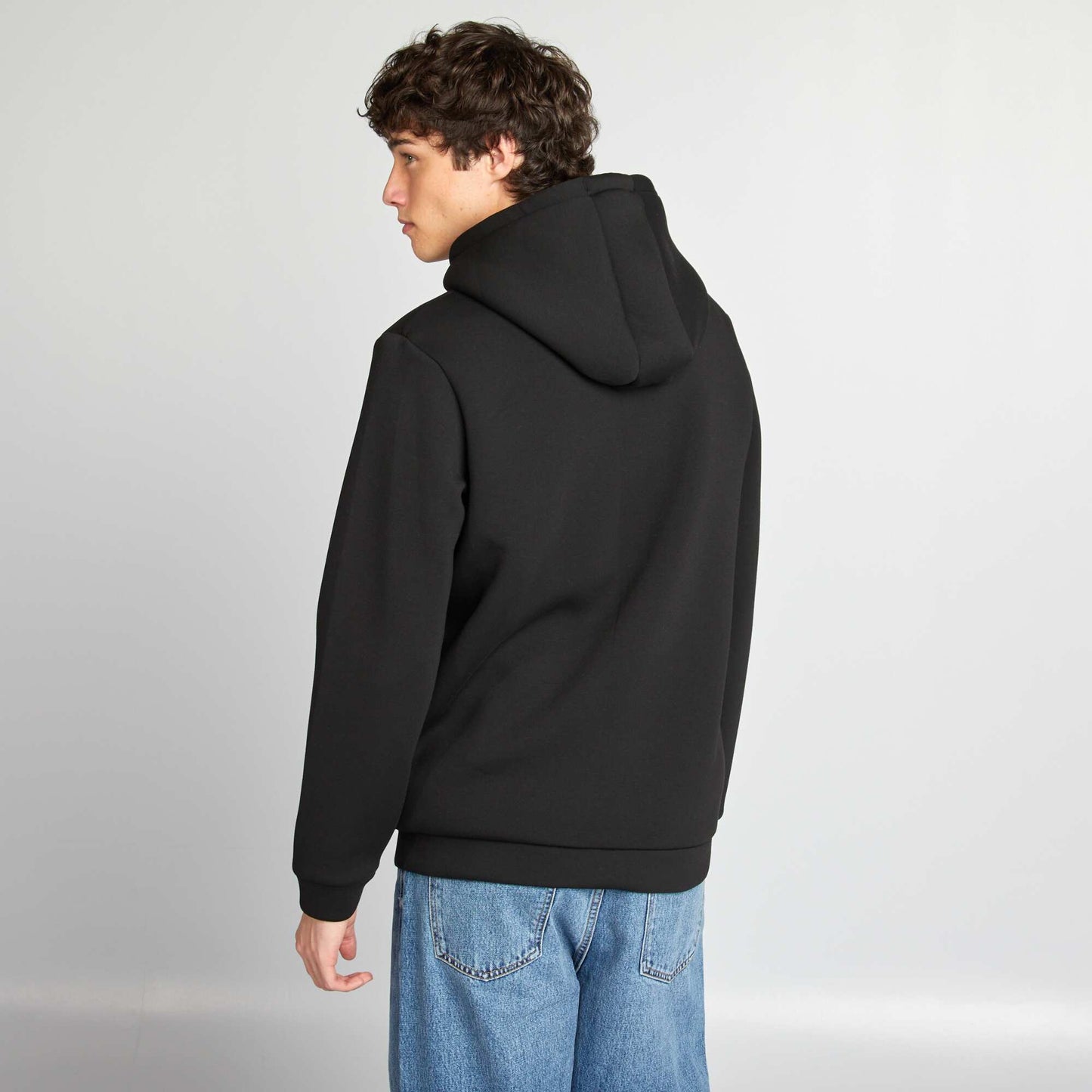 Zip-up neoprene sweater black